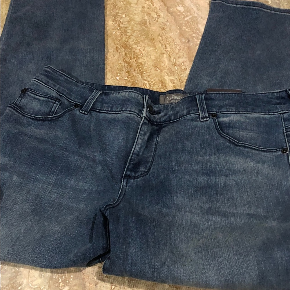 Chico's So Slimming Straight Leg Jeans Corsica Wash Size 12
